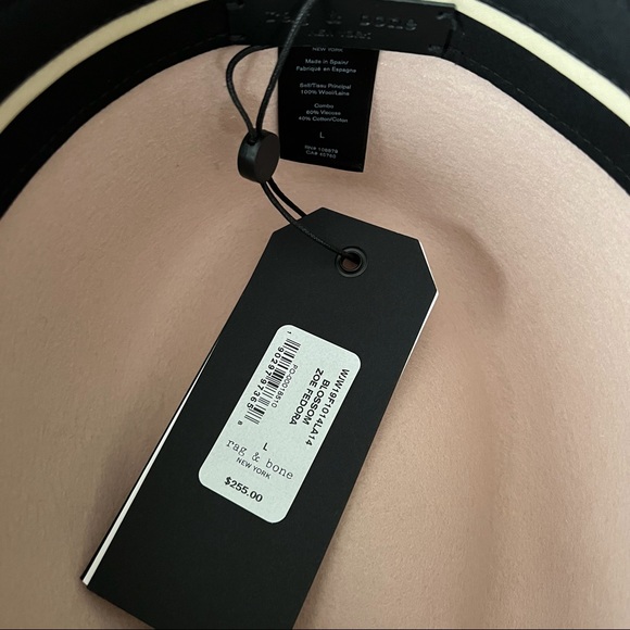 Rag & Bone Zoe Wool Fedora Hat Ribbon Trim Size Large NWT - Picture 6 of 6